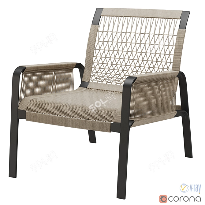 Sleek Caracal Lounge Chair: Luxury and Style 3D model image 1