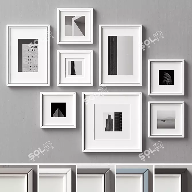 Collage Frames Set - 8 Frames 3D model image 1