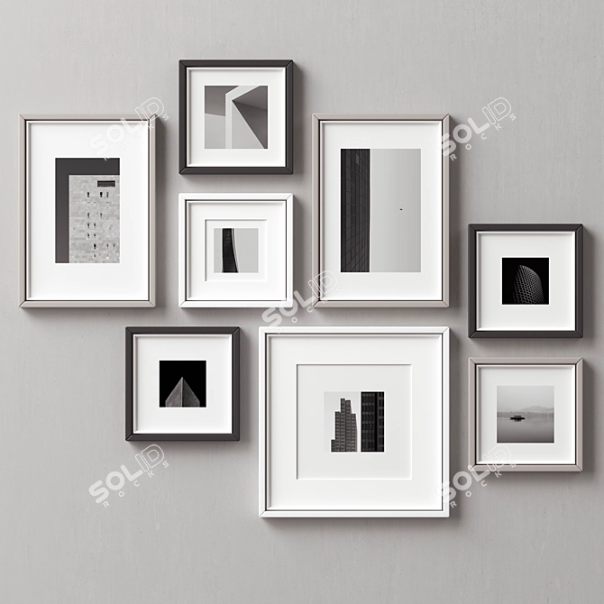 Collage Frames Set - 8 Frames 3D model image 2