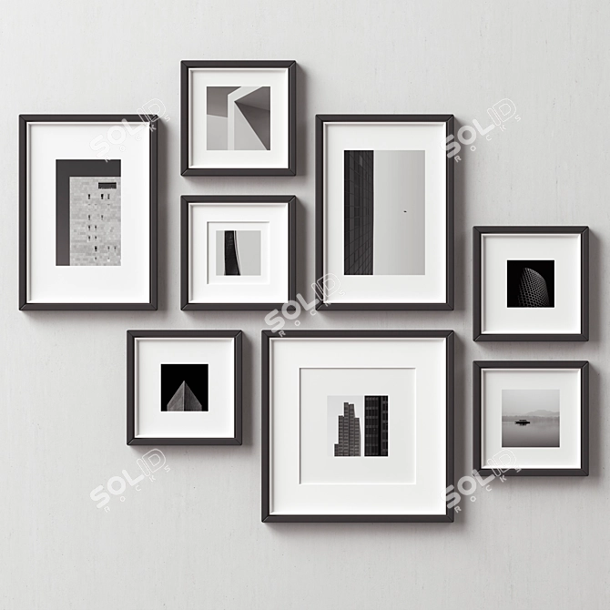 Collage Frames Set - 8 Frames 3D model image 3