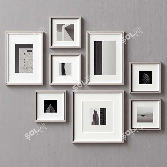 Collage Frames Set - 8 Frames 3D model image 4