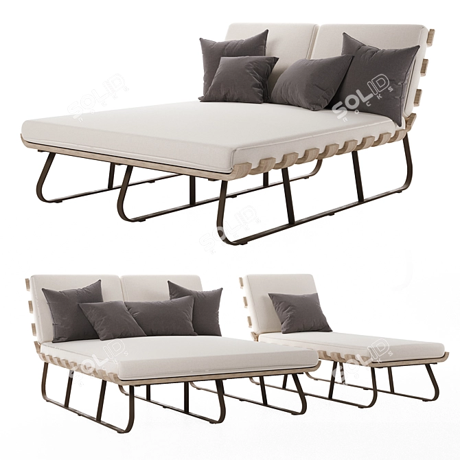 Dimitri Outdoor Chaise Set: Ultimate Relaxation in Style 3D model image 1