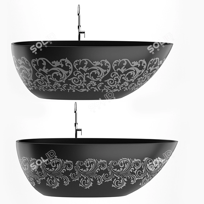 Elegant Patterned Bath KKR-B068-A 3D model image 5