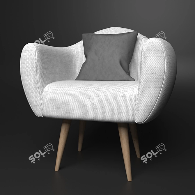 Cozy Velvet Armchair 3D model image 1