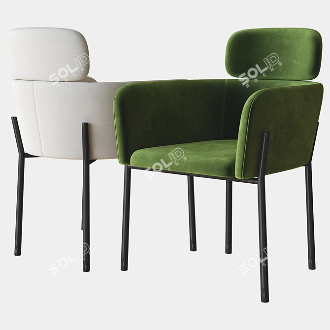 Modern Angers Chair by Deep House 3D model image 2