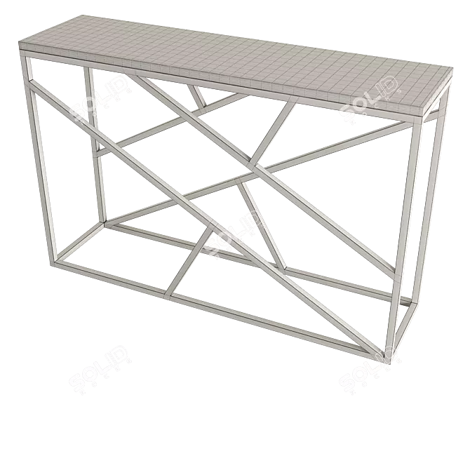 Elegant Fossil Wood Console 3D model image 2