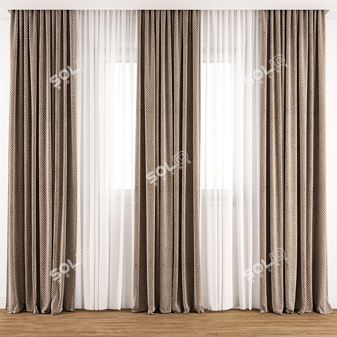 Title: Elegant Curtain Model 3D model image 1