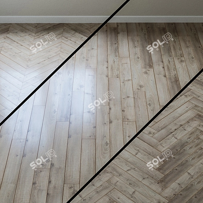 French Oak Chevron Laminate 3D model image 1