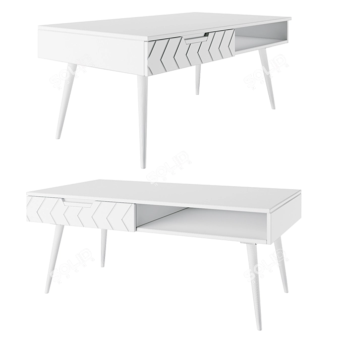 Scandi Gray Coffee Table 3D model image 2