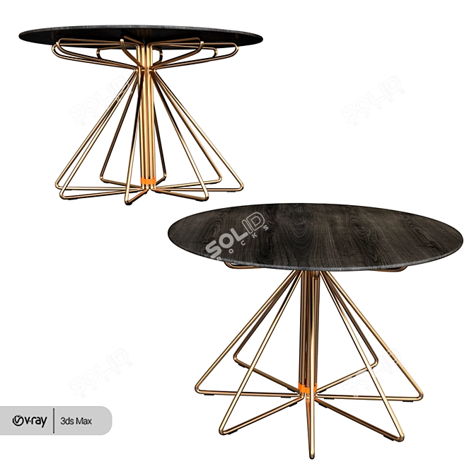 Geometric Millimeter Table with V-Ray Render 3D model image 2