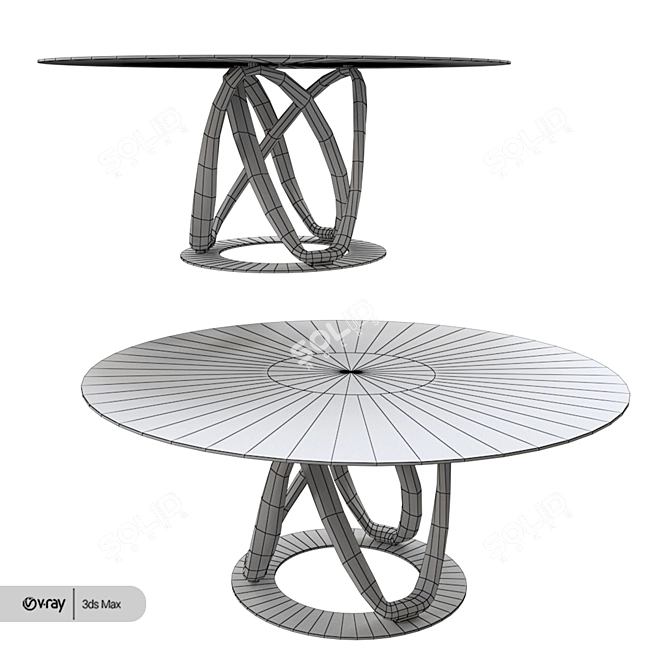 Sleek Porada Infinity Table 3D model image 3