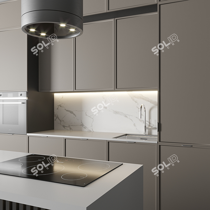 Modern Kitchen Design 3D model image 2