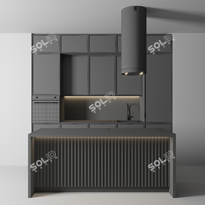 Modern Kitchen Design 3D model image 3