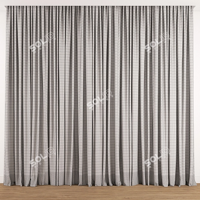 Elegant Curtain Design 3D model image 3