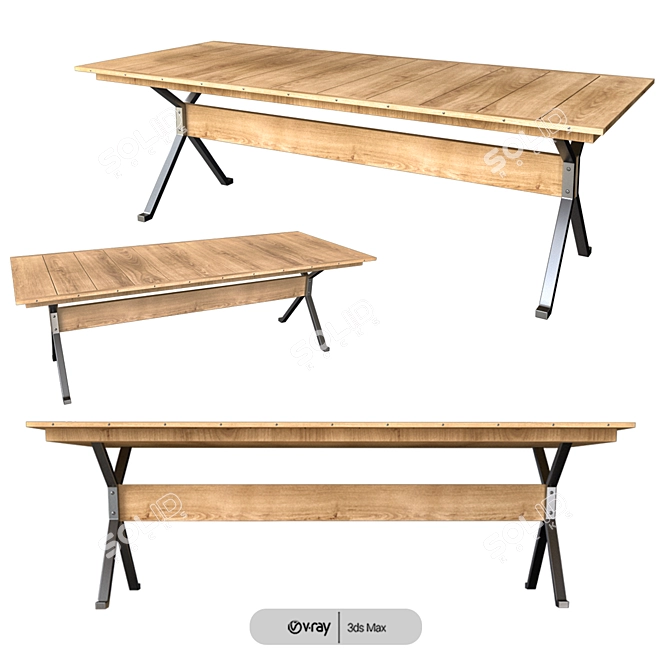 Unopiu Equinox: Modern Outdoor Table 3D model image 1