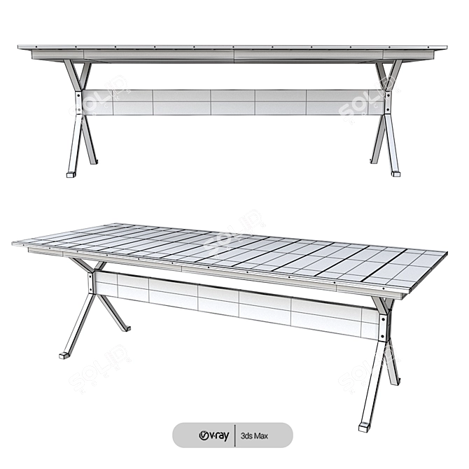 Unopiu Equinox: Modern Outdoor Table 3D model image 2