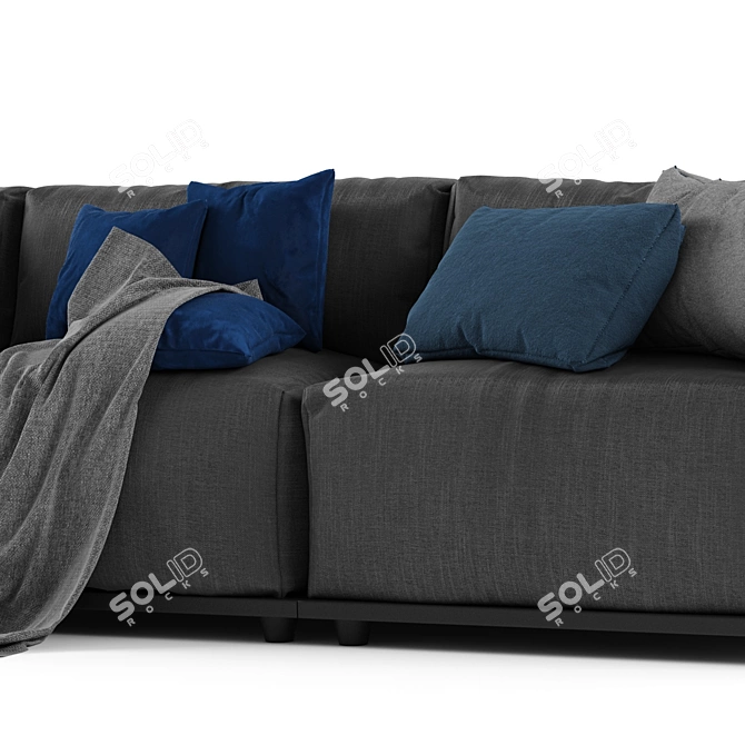 Elegant Meridiani CLAUD Sofa 3D model image 2