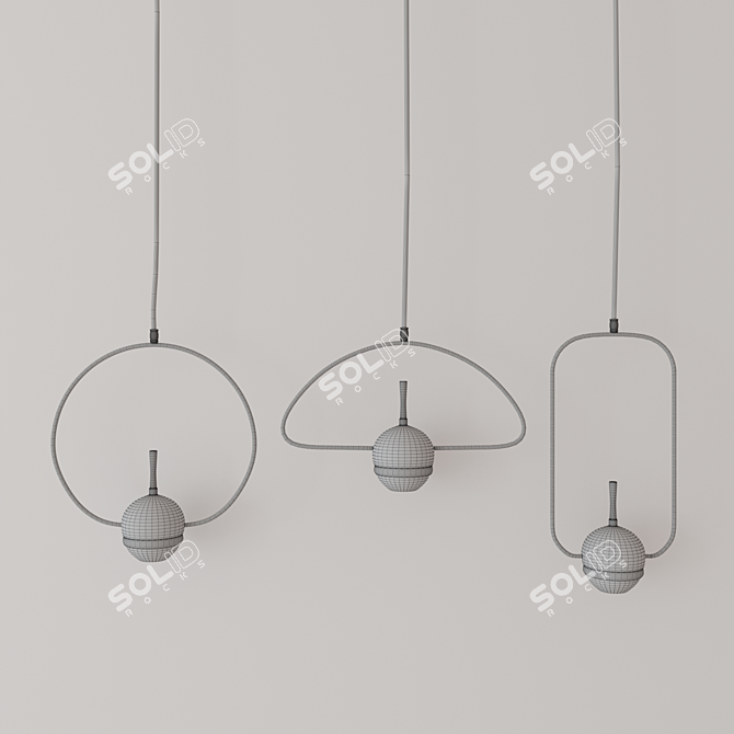 Tollo Gold Pendant Chandelier: Elegant Lighting with LED Bulb 3D model image 6