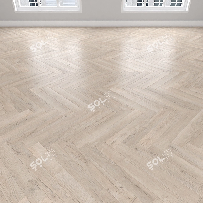 Oak Parquet Flooring: Herringbone, Linear, Chevron 3D model image 3