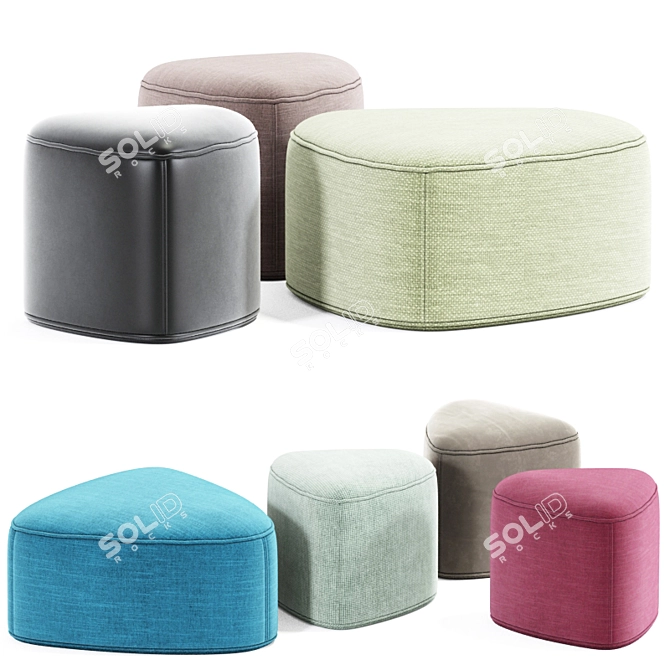 Luxury Pebble Ottoman Collection 3D model image 2