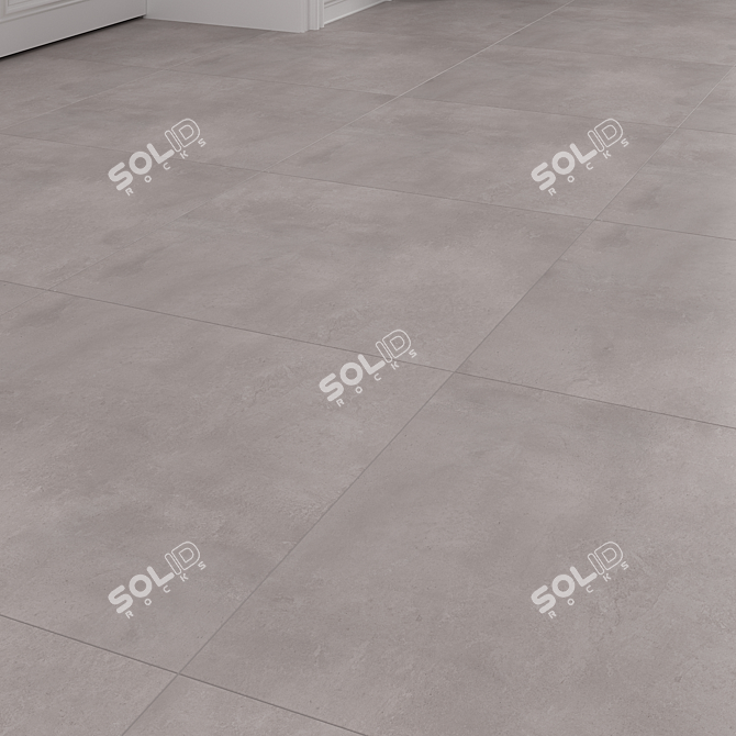 Oslo Grey Concrete Floor Tile 3D model image 2