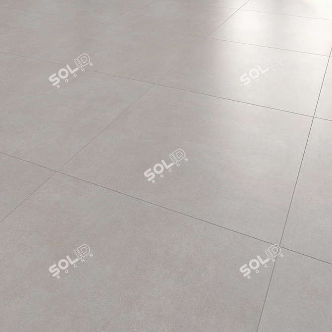 Denver Light Gray Concrete Floor Tiles 3D model image 1