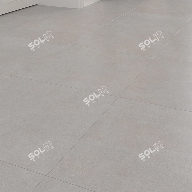 Denver Light Gray Concrete Floor Tiles 3D model image 2