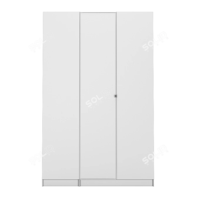 Paks Forsand Vikedal Wardrobe: Stylish Oak with Mirrored Glass 3D model image 4