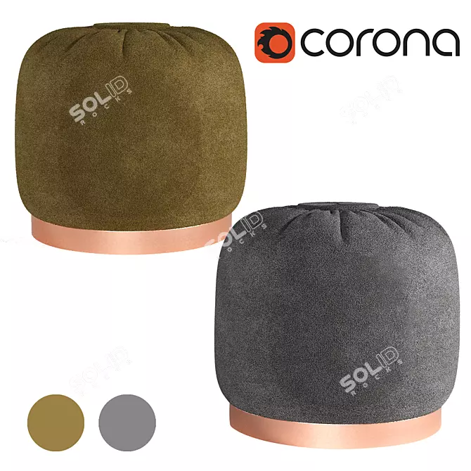 Title: Elegant Interior Pouf 3D model image 1