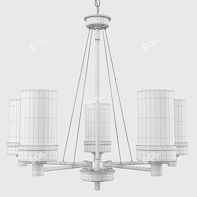 Urban Chic 5-Light Chandelier 3D model image 2