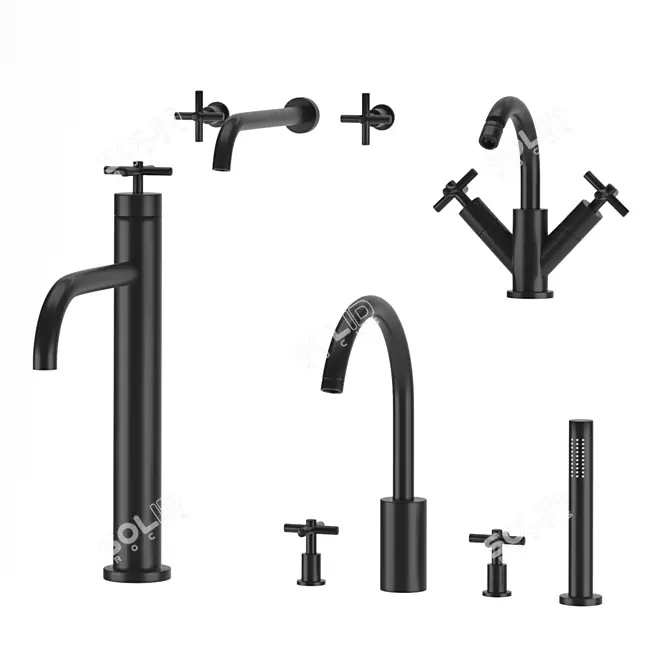 Elegant Aquatica Celine Faucets 3D model image 1