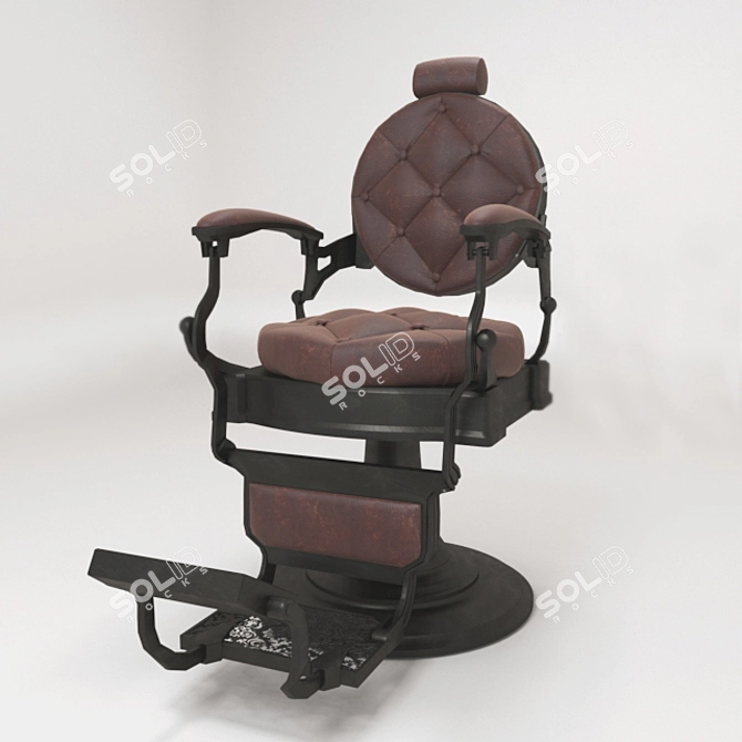 Vintage Barber Chair: Classic Charm 3D model image 2