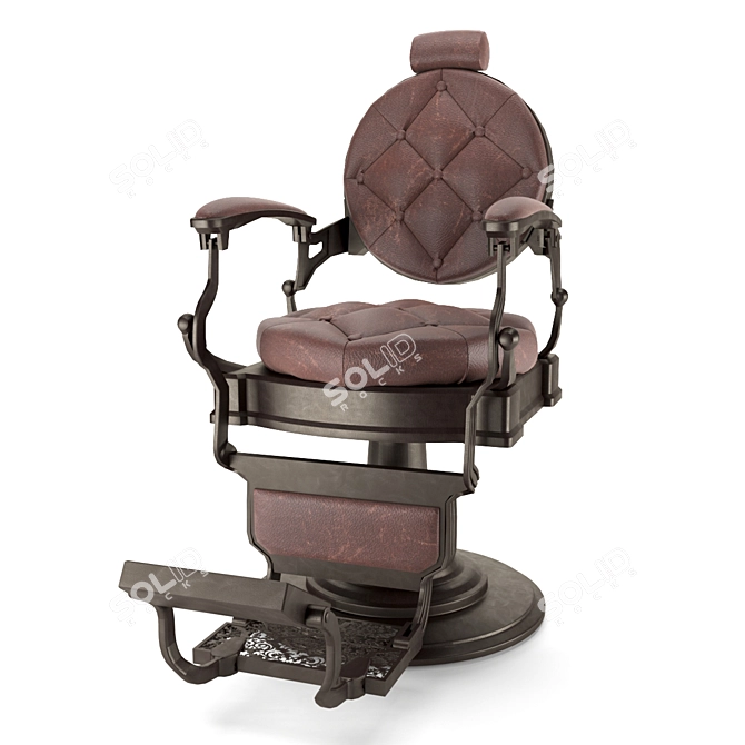 Vintage Barber Chair: Classic Charm 3D model image 4