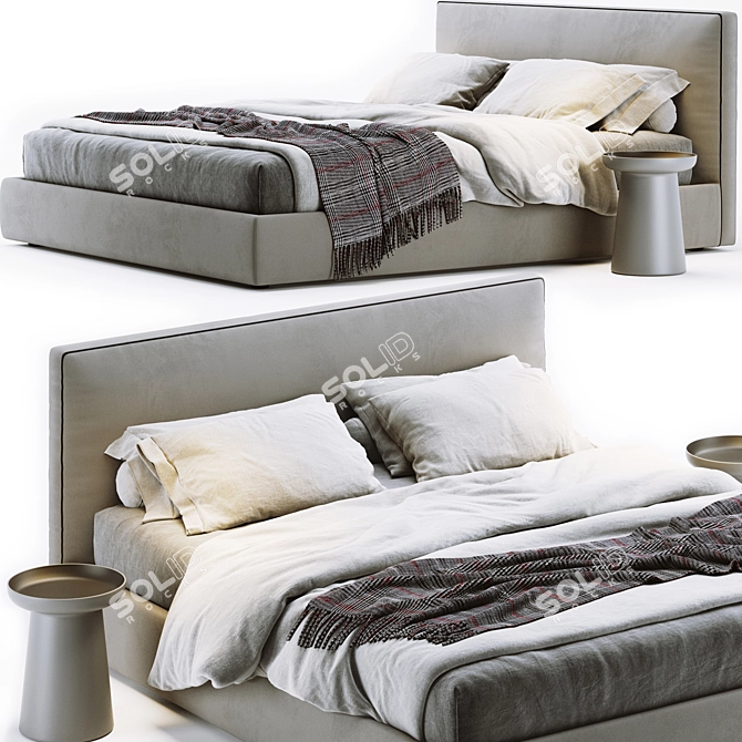 Alberta Laguna Bed: Stylish and Comfortable 3D model image 4