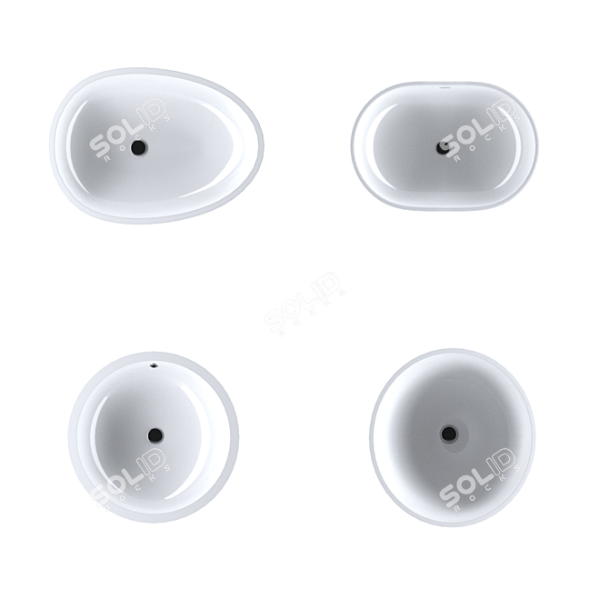 KKR Washbasin Set: Modern Matte/Glossy Design 3D model image 3