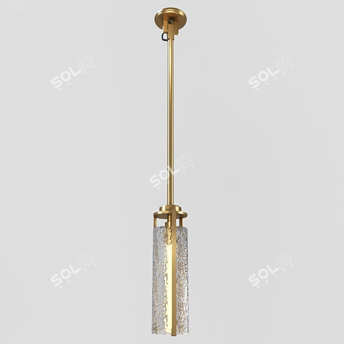 Modern Brass Pendant Light with Transparent Glass Shade - Viran 40.1533 3D model image 1