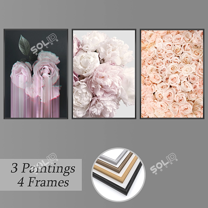 Elegant Wall Art Set 3D model image 1