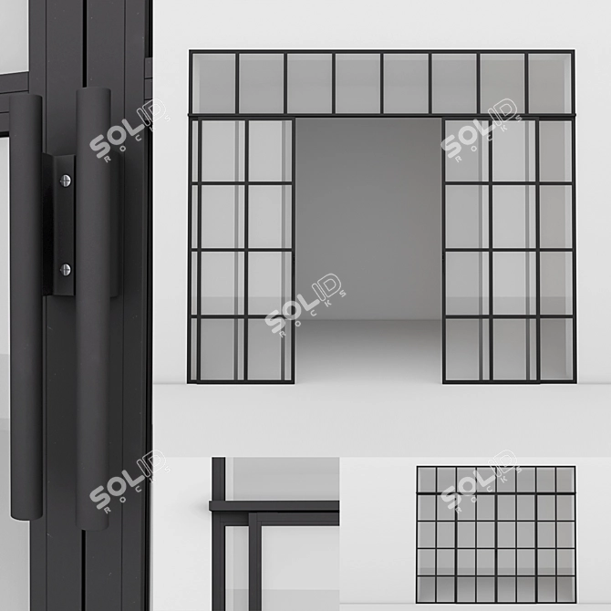 Sleek Aluminium Door - Vray & Corona 3D model image 1