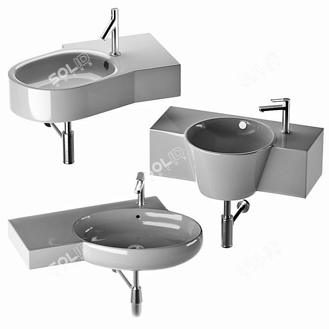 15-Piece Wash Basin Set: Elegant and Functional 3D model image 4