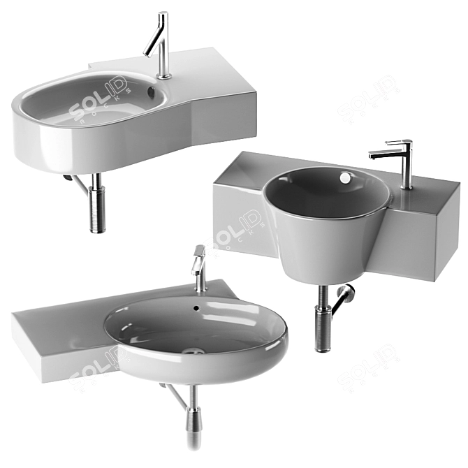 15-Piece Wash Basin Set: Elegant and Functional 3D model image 5