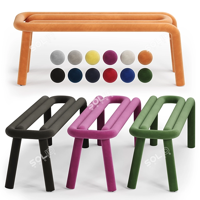 Bold Bench: Stylish Comfort and Versatility 3D model image 1