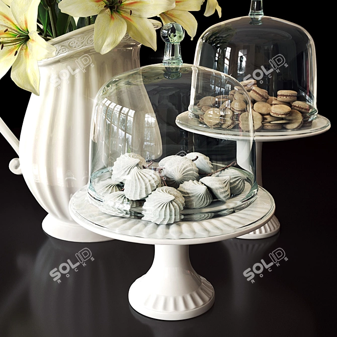 Elegant Flower Set: 3D Floral Decor 3D model image 2