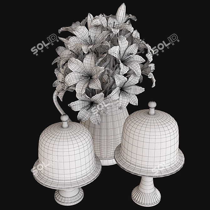 Elegant Flower Set: 3D Floral Decor 3D model image 5
