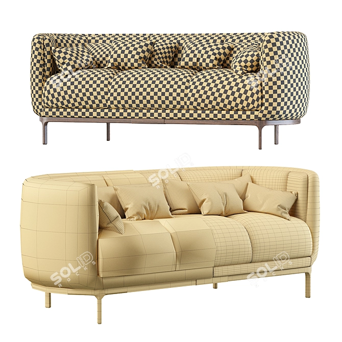 Elegant Vuelta Leather Sofa 3D model image 4