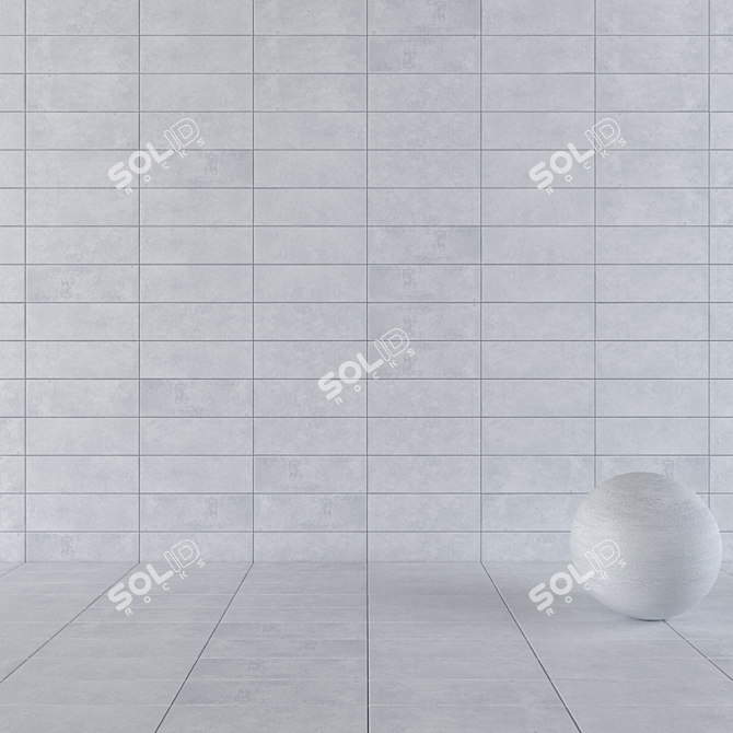 Suite Grey Concrete Wall Tiles 3D model image 1