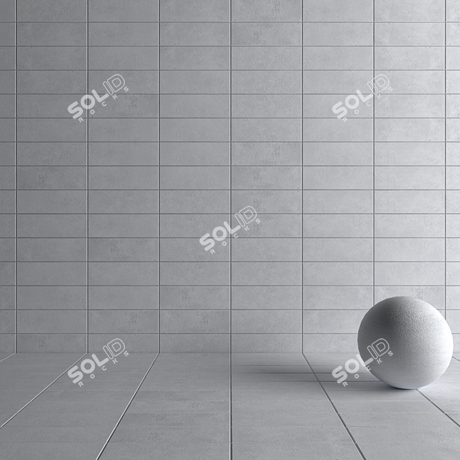 Suite Grey Concrete Wall Tiles 3D model image 4