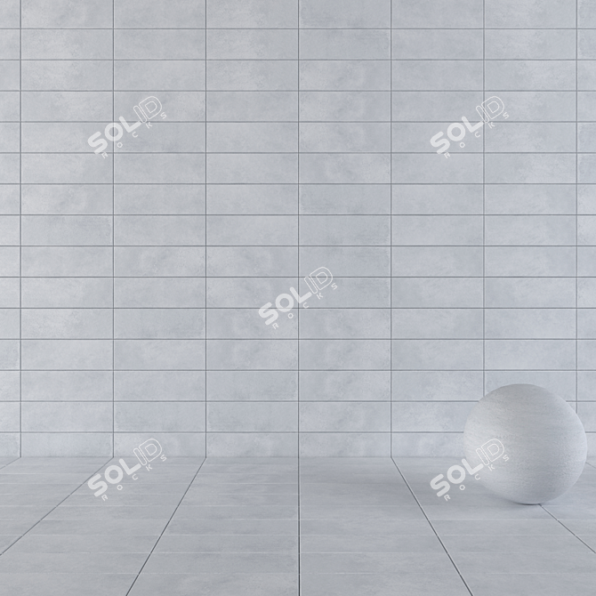 Concrete Suite Gray Wall Tiles 3D model image 1