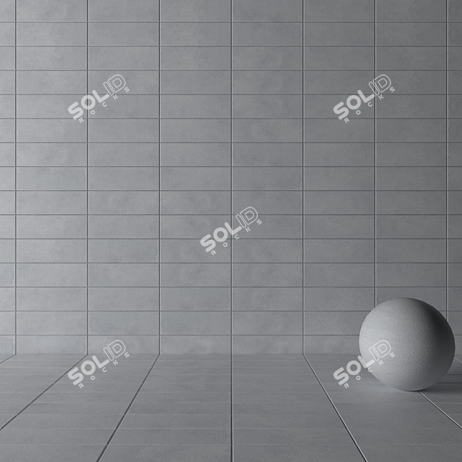 Concrete Suite Gray Wall Tiles 3D model image 3