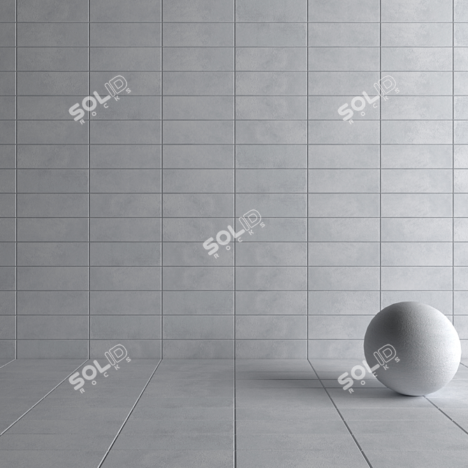 Concrete Suite Gray Wall Tiles 3D model image 4