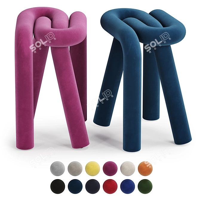 Sleek Steel Stool: Bold and Beautiful 3D model image 1